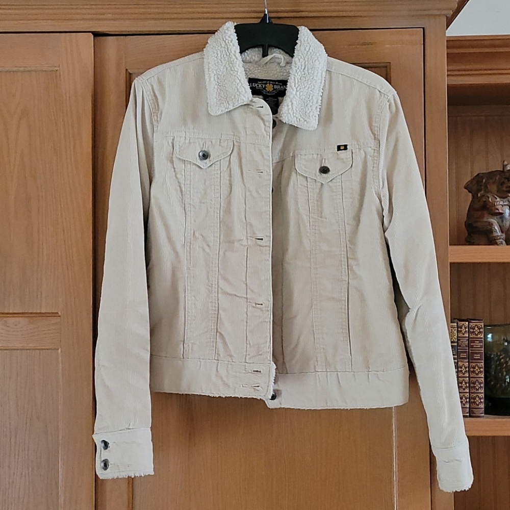 Lucky Brand Corduroy Sherpa Lined Jacket